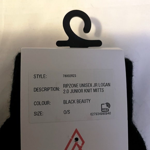 Sz O/S Ripzone  unisex JR Logan 2.0 knit Mitts black beauty - Picture 4 of 4
